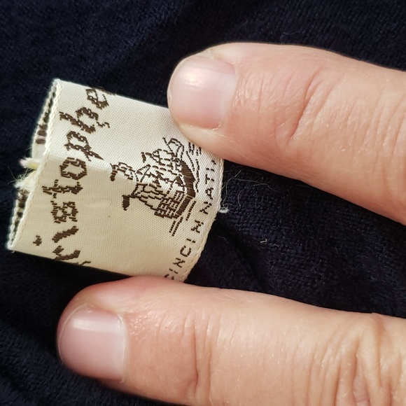 Turtleneck Womens L 100% Wool Navy Sweater Made in England for Christopher Ltd - Picture 4 of 6